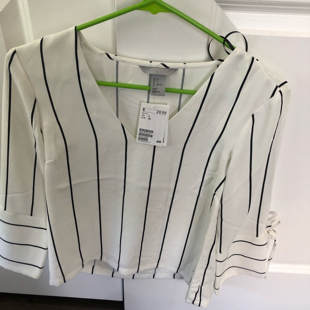 H&M Long Sleeve Pinstripe Blouse